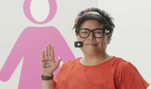 Clare Stat, breast cancer survior and participant in Rethink Breast Cancer's #MakeMeCount campaign and petition
